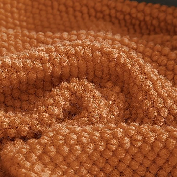 LOMAO Knitted Throw Blanket with Tassels Bubble Textured Lightweight Throws for Couch Cover Home Decor (Orange, 50x60)