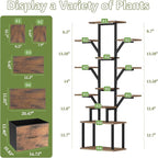 Plant Stand Indoor with Grow Lights - 12 Tiered Metal Plant Shelf with Drawer, 65" Large Plant Stand for Indoor Plants, Holds 16 Plant Pots, Flower Holder Plant Rack for Living room, Patio, Bedroom
