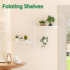 Rotating Window Shelves for Multiple Plants Indoor,2-tier Metal Corner White Plant Stand Holder Floating Hanger Shelf for Wall，Windows Sill Gifts for Planter Lover to Enhance Home Decor