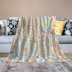 Boho Floral Throw Blanket Abstract Mid Century Mandala Bohemian Blanket for Sofa Bed Couch Chair Or Dorm 30"x40"