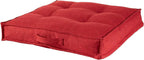 Square Tufted Floor Pillow with Removable Cover, Scarlet, Large (40")