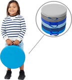 Factory Direct Partners SoftScape 15 inch Round Classroom Floor Cushions with Handles Flexible Seating for Daycare, Preschool, Playroom 2 inch Thick Deluxe Foam (6-Piece) - Navy/Powder Blue