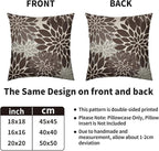 Dark Brown Grey Gray Pillow Covers 20X20 Inch Set of 2, Dahlia Flower Spring Summer Floral Cream Decorative Throw Pillow Covers Outdoor Modern Farmhouse Cushion Case for Home Couch Sofa Bed Decor