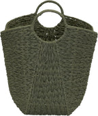 Household Essentials Natural Woven Wicker Storage Basket with Handles