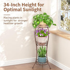 LASZOLA Bronze 3 Tier Tall Plant Stand for Indoor Outdoor, Large Multiple Level Flower Planter Holder Organizer Rack for Patio Office Bathroom Corner Floor, Sturdy Heavy Duty Metal, Vertical Display