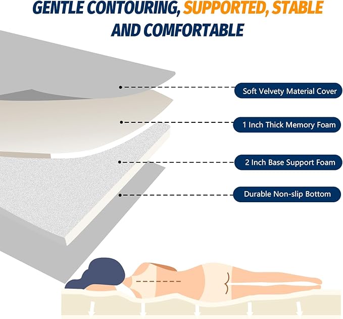 CYMULA Memory Foam Camping Mattress Pad, CertiPUR-US Sleeping Mat, Portable Roll Up Mattress for Adults, Camping Bed Pads for Sleepover, Car Bed with Travel Bag