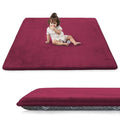 1.3" Thick Baby Play Mat for Floor, 79x79 Playpen Mat, Pro Soft Flannel Foam Mats Toddler Infant Kids Crawling for Nursery Rug Playroom Living Room Waterproof Easy Care Non-Slip (Burgundy)
