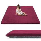 1.3" Thick Baby Play Mat for Floor, 79x79 Playpen Mat, Pro Soft Flannel Foam Mats Toddler Infant Kids Crawling for Nursery Rug Playroom Living Room Waterproof Easy Care Non-Slip (Burgundy)
