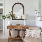 LOSOUR Arched Mirror, Farmhouse Decor Solid Wood Frame Wall Mirror, Bathroom Mirrors, Large Vintage Mirror for Bathroom, Living Room,Bedroom, Entryway, Hallway,Foyer (Coffee, 20inch*30inch)