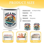 Just a Boy Who Loves Trains Laundry Basket, Toybox for Boys, Gifts for Train Lovers Enthusiasts Laundry Hamper Waterproof Collapsible Storage Bin Organizer for Bedroom Bathroom Dorm Clothes Toys