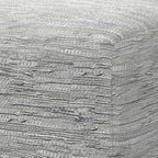 SIMPLIHOME Fredrik Boho Square Pouf in Cream Woven Genuine Leather for the Living Room, Bedroom and Kids Room