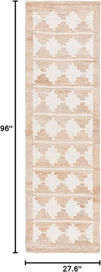 SAFAVIEH Natural Fiber Collection Runner Rug - 2'3" x 8', Ivory & Natural, Handmade Farmhouse Jute & Wool, Ideal for High Traffic Areas in Living Room, Bedroom (NF511A)