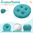 8 Pcs 16 Inch Floor Cushions for Kid, Flexible Seating for Classroom Elementary, 3.15 in Thick Round Floor Pillow, Back to School Furniture for Daycare Preschool Meditation(Neutral Color)