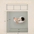 Waterproof Baby Play Mat for Floor Memory Foam 59 * 59 Cushion Playpen Playmat Tummy Time Crawling Mat Nursery Rug Thick Pad Create Soft & Safe Area for Infants,Toddler,Kids,Grey