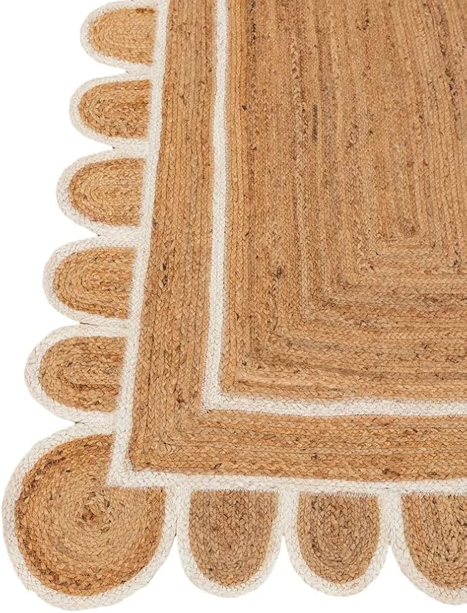 Scallop Jute with White Border (2X3 Feet)