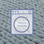 Bigacogo Chunky Knit Throw Blanket for Couch, 51x63 inches, 100% Hand Knitted with Thick Jumbo Chenille Yarn, Cozy Soft Large Rope Knot Cable Crochet Blankets for Sofa Bed Living Room, Dusty Blue