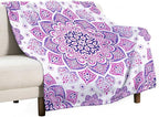 Boho Mandala Floral Throw Blanket Bohemian Hippie Flower Blanket for Sofa Bed Couch Chair Or Dorm 70"x80"