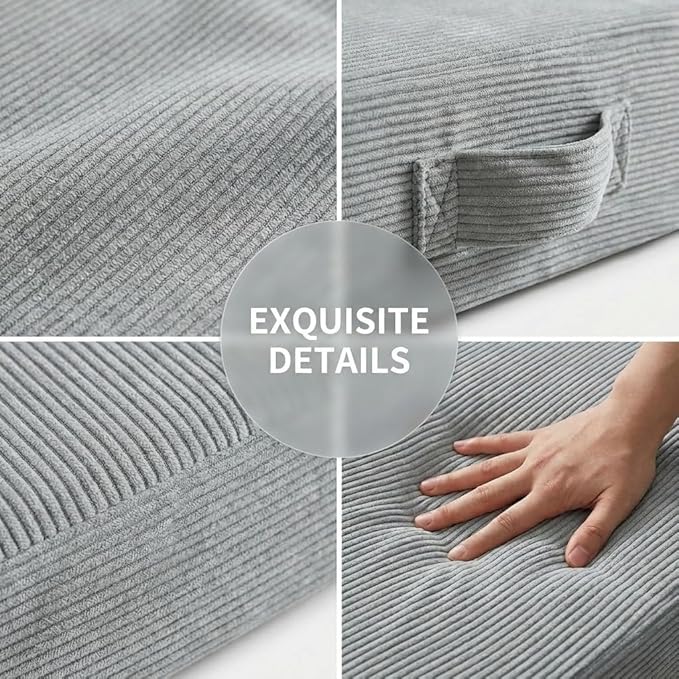 20 inches Meditation Floor Pillow Square Large Floor Cushions for Adults, Thick Memory Foam Seat Cushions for Yoga, Living Room, Sofa, Tatami, Bay Window Gray
