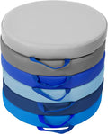 Factory Direct Partners SoftScape 15 inch Round Classroom Floor Cushions with Handles Flexible Seating for Daycare, Preschool, Playroom 2 inch Thick Deluxe Foam (6-Piece) - Navy/Powder Blue