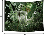 JAWO Green Plant Large Tapestry, Banana Palm Tree Leaves Wall Hanging for Bedroom, Tropical Forest College Dorm Home Decor (90" W x 70" H)