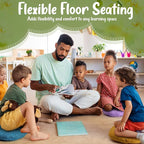Fumete 12 Pcs Floor Pillows Cushions Seating 16 x 16 Inches Color Round Seat Reading Floor Chair Cushions for Kids Adults Classroom Home School Playing Supplies(Colorful)