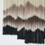 Large Macrame Wall Hanging Mountain Handmade Brown Dip-Dyed Boho Wall Decor 5Pcs Art Wall Decor for Bedroom Living Room Fiber Art Tapestry