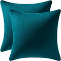 Throw Pillow Covers 20x20 Teal: Pack of 2 Cozy Soft Velvet Square Modern Luxury Decorative Throw Pillow Cases for Sofa Couch Living Room Bed Home Decor