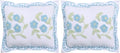 Better Trends Bloomfield Collection is Super Soft and Light Weight in Floral Design 100% Cotton Tufted Unique Luxurious Machine Washable Tumble Dry, Standard Sham, Blue (Pack of 2)