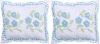 Better Trends Bloomfield Collection is Super Soft and Light Weight in Floral Design 100% Cotton Tufted Unique Luxurious Machine Washable Tumble Dry, Standard Sham, Blue (Pack of 2)