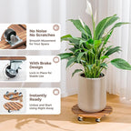 Bamworld Plant Stand Outdoor Rolling Tray Plant Caddy with Wheels 12in Plant Caster with Wheels Planter Caddy Flower Cart Plant Dolly for Heavy Duty Large Plants Plant Rollers (2 Pack )