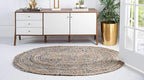 Unique Loom Braided Chindi Collection Casual Modern Blue Oval Rug (2' 0 x 3' 0)
