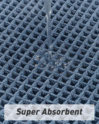 AMOAMI Upgraded Waffle Bath Mat, Super Absorbent Non Slip Bath Mats for Bathroom Floor, Machine Washable Bathroom Rugs with Tassels, Rubber Backed Bathroom Mats, Ultra Soft, 17" x 24", Blue