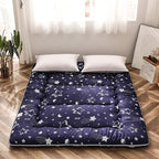 MAXYOYO Navy Star Futon Mattress Japanese Floor Mattress Tatami Floor Mat Foldable Bed Portable Camping Mattress Kids Sleeping Pad Floor Lounger Couch Bed Queen Size