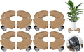 ToLanbbt 4 Pack Plant Caddy Stands with 360° Wheels Adjustable 15-22 in Rolling Stands Heavy Duty Large Plant Carts Dolly with Casters 440lbs Capacity for Large Planter, Garden Pot, Flower Pot, Khaki
