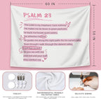 LIANGW Pink Christian Tapestry Aesthetic, Wall Tapestry for Bedroom, Pink Wall Art for Teen Girls & Women, Dorm Decor for College Girls, Bible Verses Tapestries Wall Hanging 50x60 inche