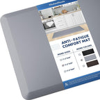 KitchenClouds Kitchen Mat Cushioned Anti Fatigue Kitchen Rug 17.3"x39" Water Resistant Non Slip Kitchen Rugs and Mats Standing Desk Mat Comfort Floor Mats for Kitchen House Sink Office (Grey)