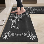 HEBE Anti Fatigue Kitchen Mat Set of 2 Non Slip Cushioned Kitchen Mats for Floor Waterproof Farmhouse Kitchen Rugs and Mats Set Comfort Standing Desk Mat Carpet for Sink,Office,Laundry