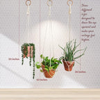 Set of 3 Macrame plant hanger for pots 4-10” live plants indoor and outdoor decor hanging plant holder Boho décor Plant stand Indoor plant shelf for Hanging planter for plant pots (Vanilla White)