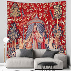FEASRT European Royal Tapestry Unicorn with Lion, Large 40x30 Inches Soft Flannelette, for Bedroom, Living Room, Dorm