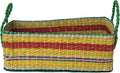 Creative Co-Op Hand-Woven Seagrass Basket with Stripes, Multicolor
