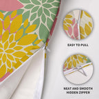 Yellow Pink Green Spring Pillow Covers 24X24 Inch Set of 2, Modern Dahlia Floral Print Decorative Throw Pillow Covers Outdoor Farmhouse Cushion Case for Home Couch Sofa Bed Decoration
