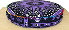 ICC Large Hippie Mandala Round Floor Pillow Cover Ottoman Pouf Cover Daybed Oversized Cotton Cushion Cover with Heavy Duty Zipper Seating Ottoman Poufs Dog-Pets Bed (Purple Burning Sun, 35" Round)