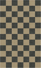 Lessymo Checkered Easy Jute Entryway Rug, 3x5 Washable Area Rugs for Living Room Outdoor Patio, Non Slip Farmhouse Carpet Indoor Door Mat for Entry Front Door Guestroom Deck, Diamond Black/Beige