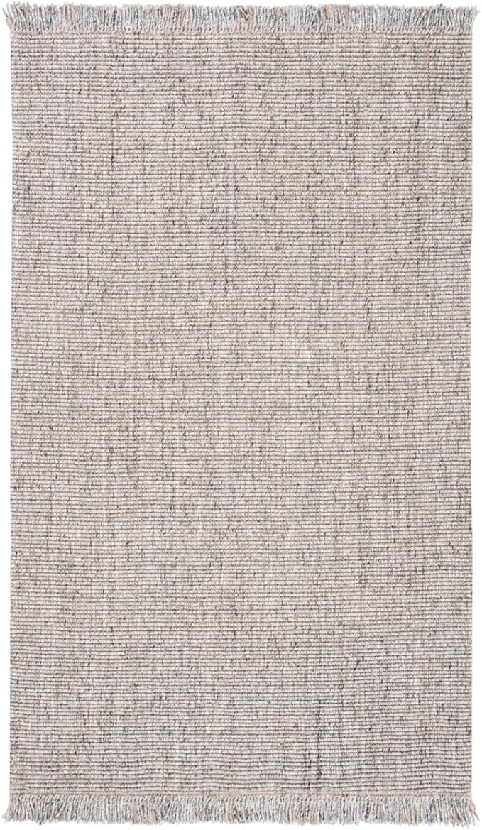 SAFAVIEH Natural Fiber Collection Accent Rug - 2'3" x 4', Grey & Natural, Handmade Woven Fringe Jute, Ideal for High Traffic Areas in Entryway, Living Room, Bedroom (NF826F)