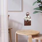Ciieeo Woven Hanging Wall Basket Rustic Style Flat Wicker Storage Organizer for Kitchen and Home Decor 2.56 X 6.69 X 2.56 Inches