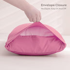 JELLYMONI Pillowcases Standard Size Bright Pink 2 Pack Boho Striped Bed Pillow Covers 20x26in Polyester Envelope Pillow Shams Tufted Bohemian Textured (Pillows are not Included)