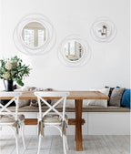 White Round Wall-Mounted Mirrors Wire Modern Metal Frame Arts Mirrors Home Decoration Hallway Bathroom Bedroom Living Room Farmhouse Entryway Large 20"