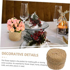 PRETYZOOM Woven Flower Basket with Lid Handmade Mini Storage Container for Sundries Seagrass Decorative Box for Home Parties and Flower Shops