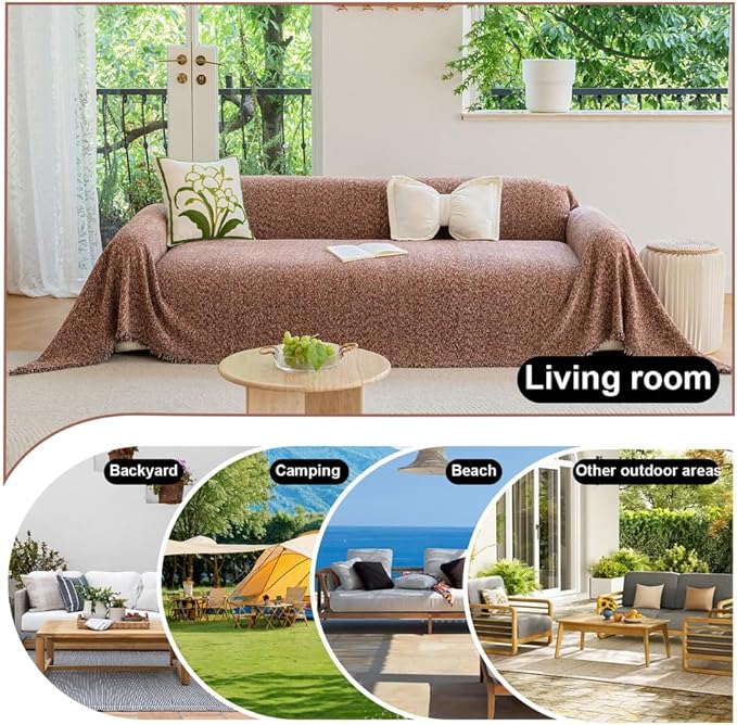ROOMLIFE Pink Couch Covers for 3 Cushion Couch Sofa, Chenille Sofa Couch Slipcover Sectional Sofas Covers with Tassel, Washable Soft Breathable Furniture Protector Cover for Living Room, 71''X150''