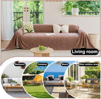ROOMLIFE Pink Couch Covers for 3 Cushion Couch Sofa, Chenille Sofa Couch Slipcover Sectional Sofas Covers with Tassel, Washable Soft Breathable Furniture Protector Cover for Living Room, 71''X150''